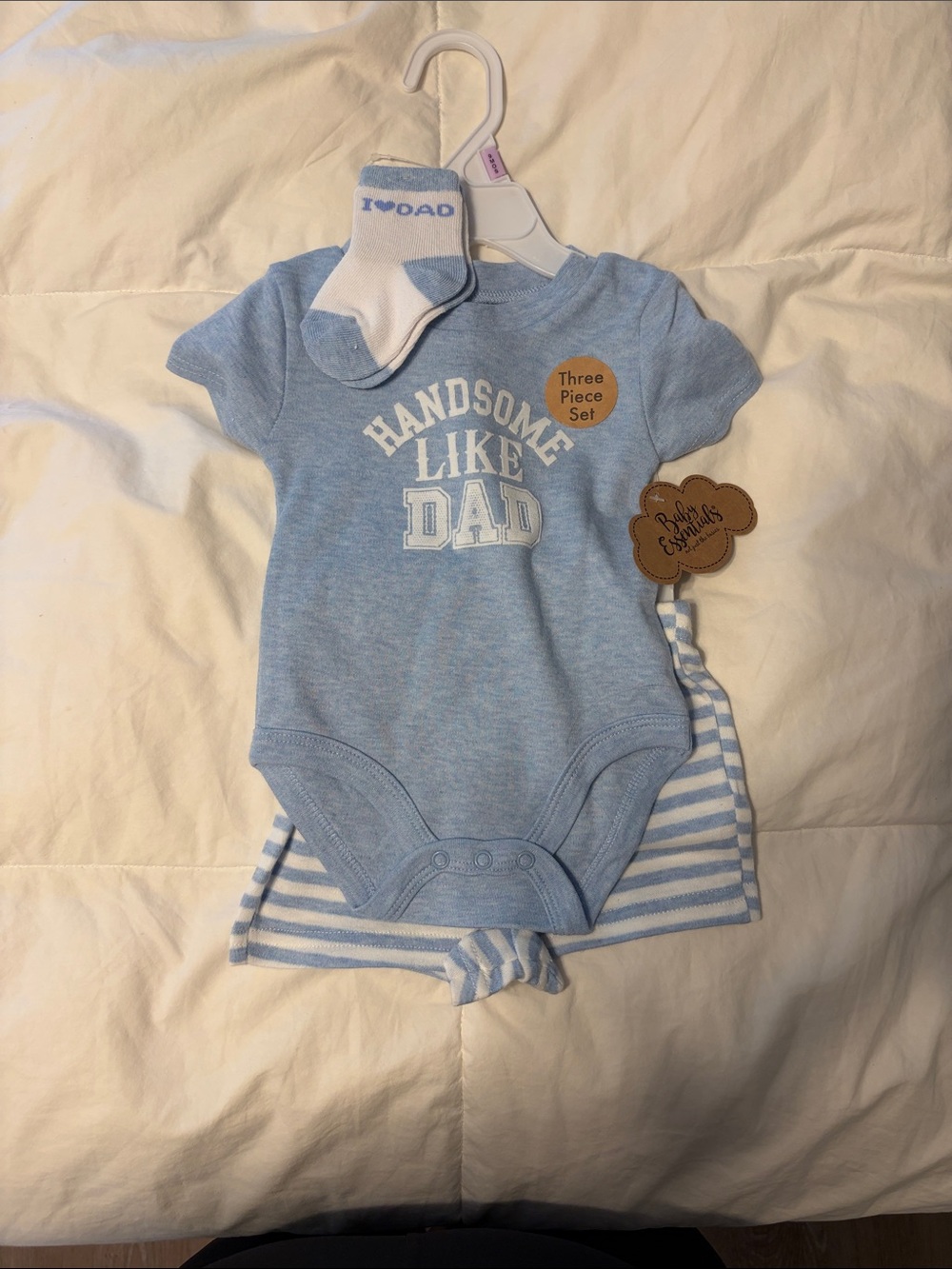 Baby Blue 'Handsome Like Dad' One-Piece Set